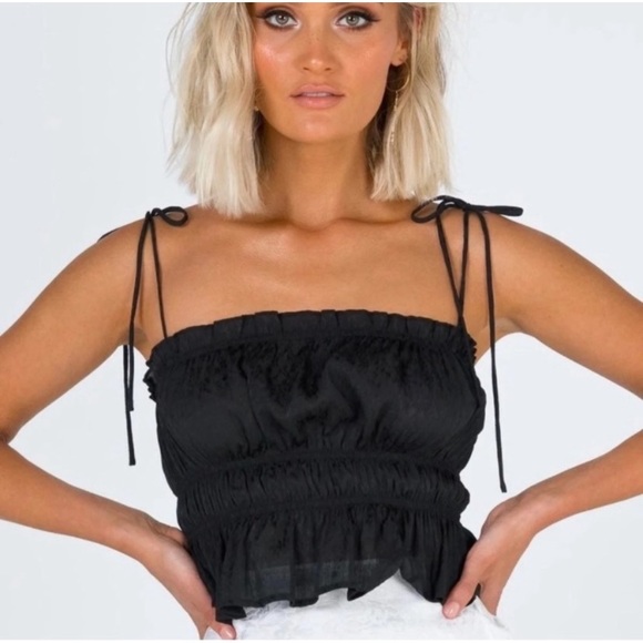 Princess Polly Tops - Princess Polly Black Summa Top - US 6